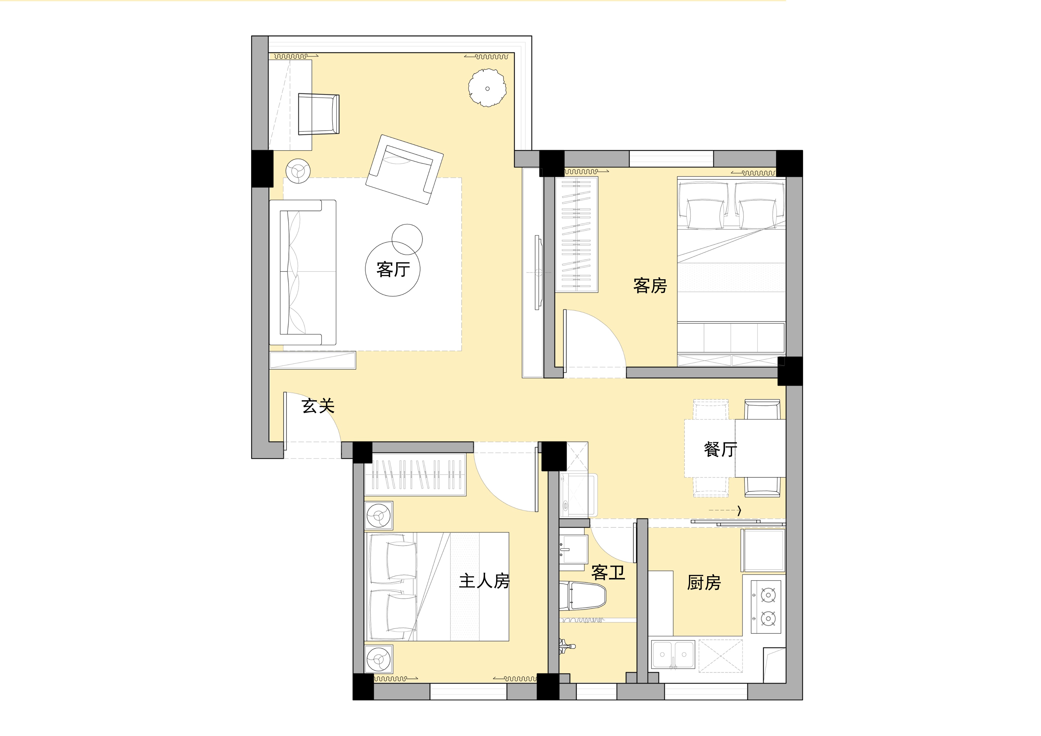 融信奥体世纪二期160㎡新中式两室两厅